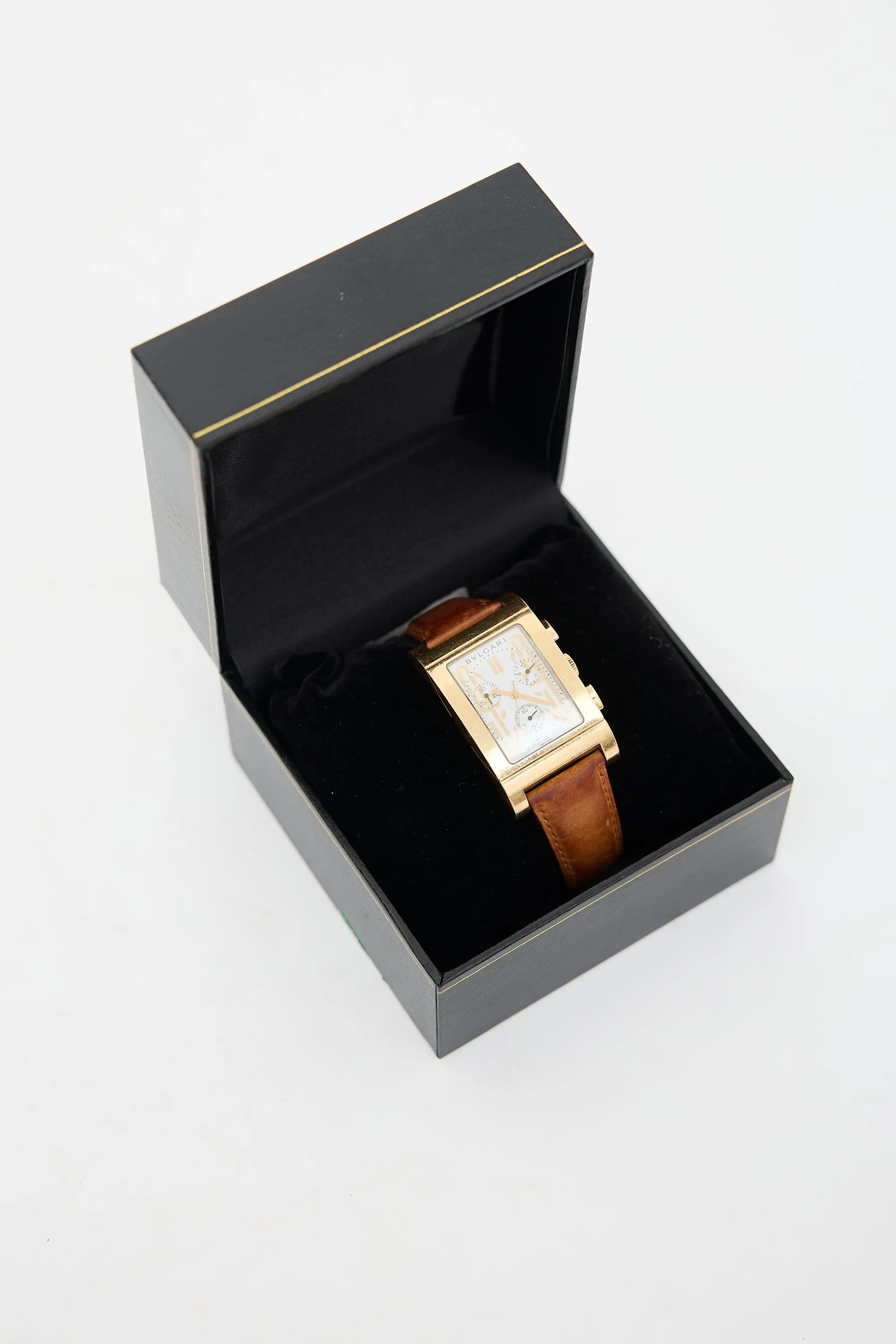18K Gold & Leather Rettangolo Chronograph Watch