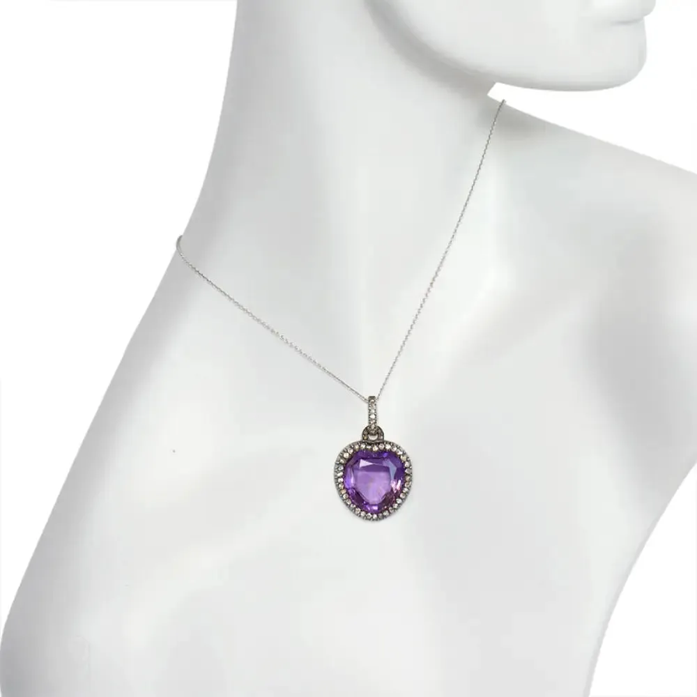 Antique amethyst heart pendant