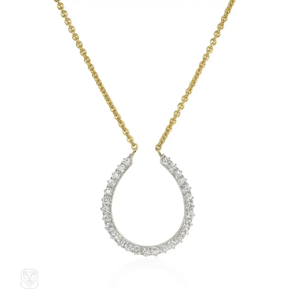 Antique diamond horseshoe necklace