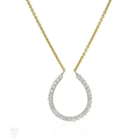 Antique diamond horseshoe necklace