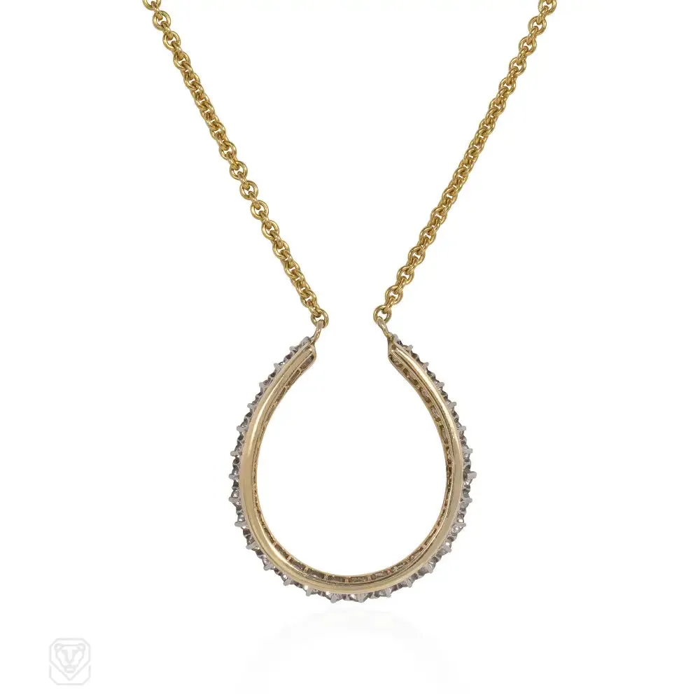 Antique diamond horseshoe necklace