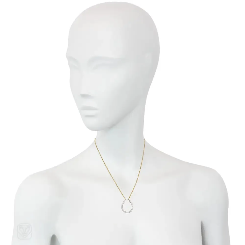 Antique diamond horseshoe necklace