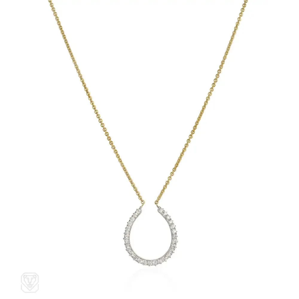 Antique diamond horseshoe necklace