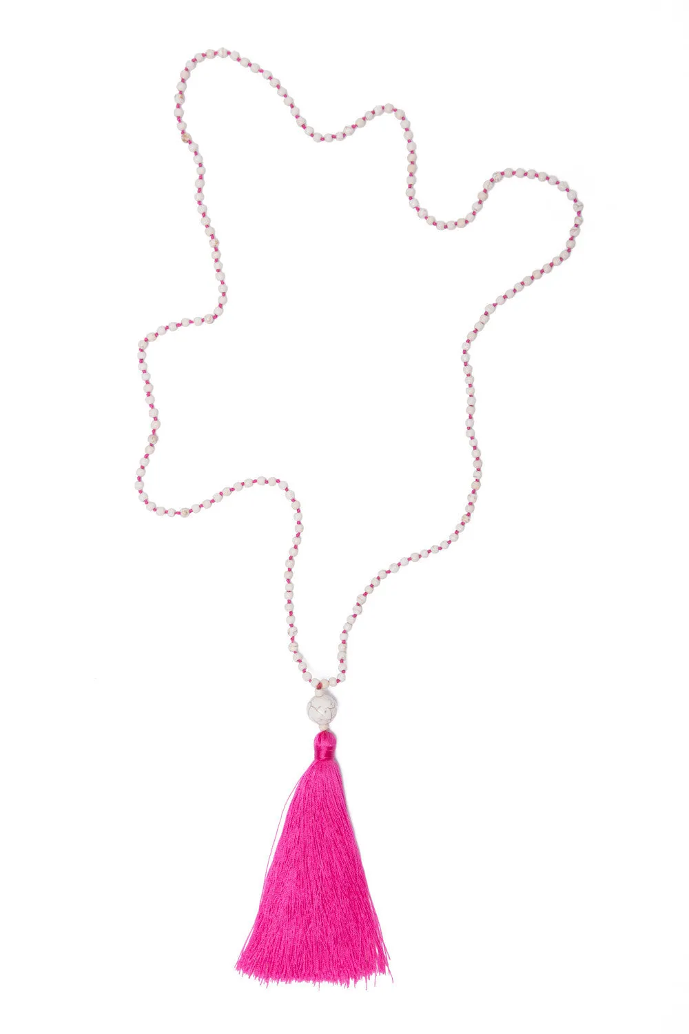 Bead Necklace (White & Pink)