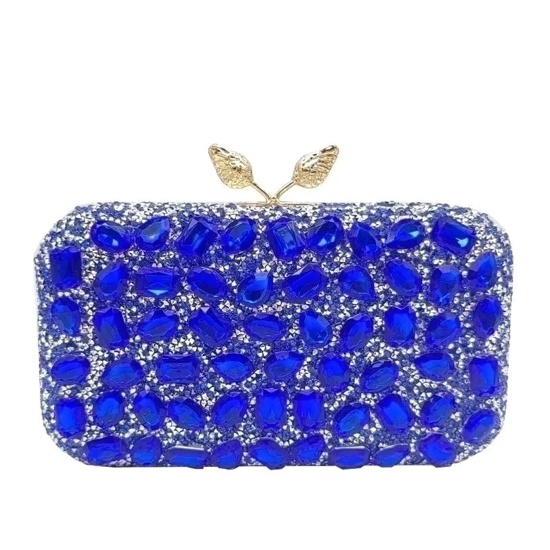 Black Colour Royal Blue Resin Geometric Evening Bags