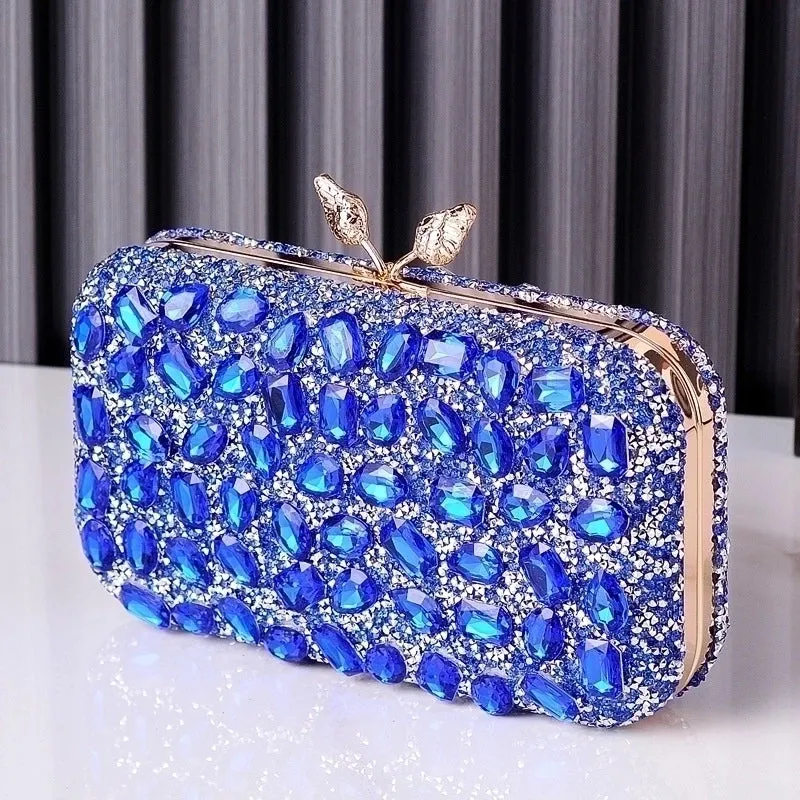 Black Colour Royal Blue Resin Geometric Evening Bags