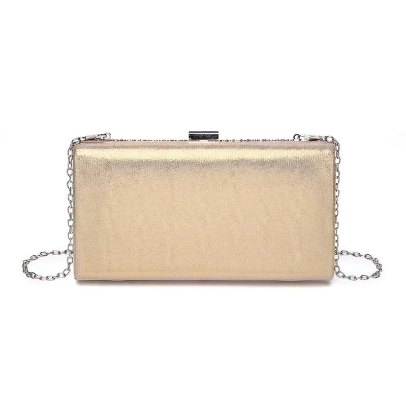 Black Gold Silver Pvc Polyester Solid Color Square Evening Bags