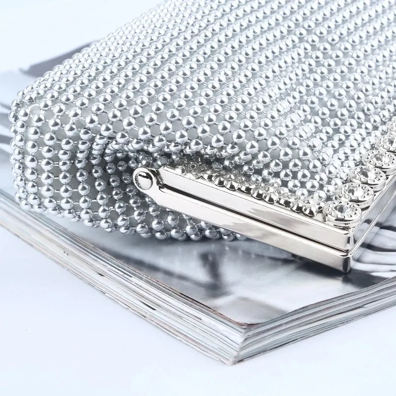 Black Gold Silver Solid Color Evening Bags