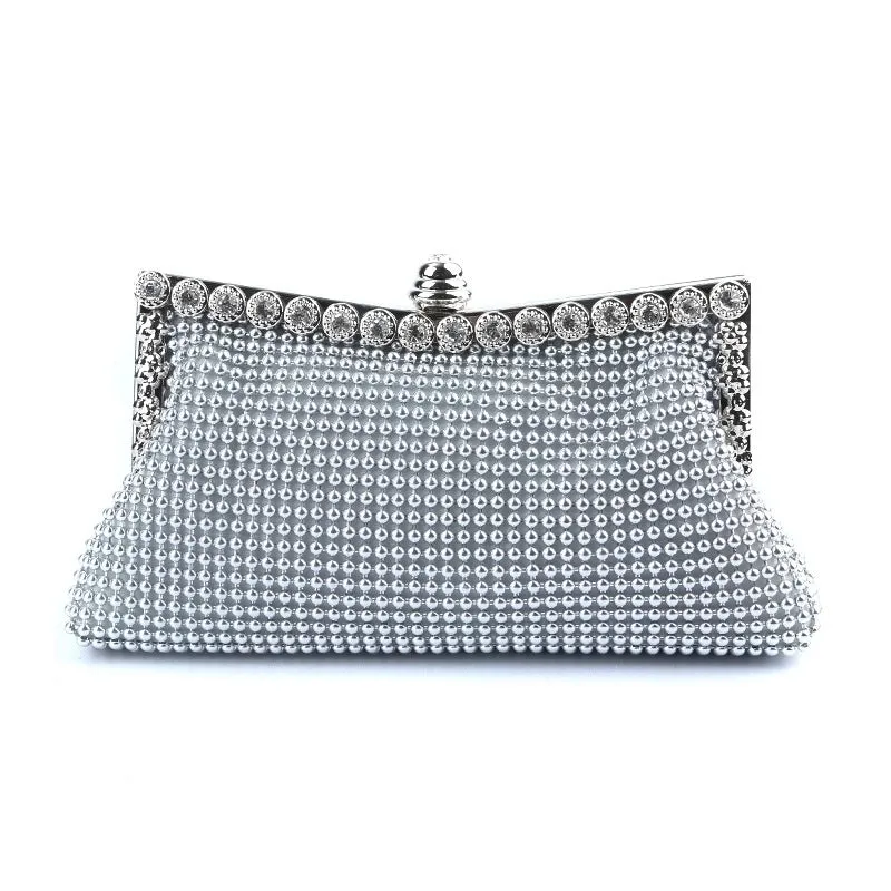 Black Gold Silver Solid Color Evening Bags