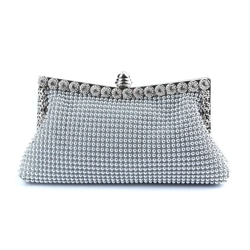 Black Gold Silver Solid Color Evening Bags