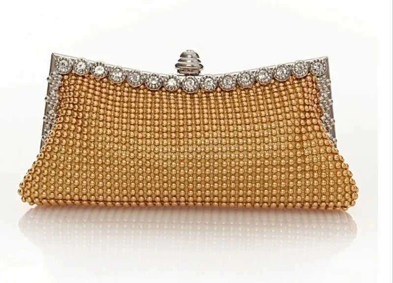 Black Gold Silver Solid Color Evening Bags