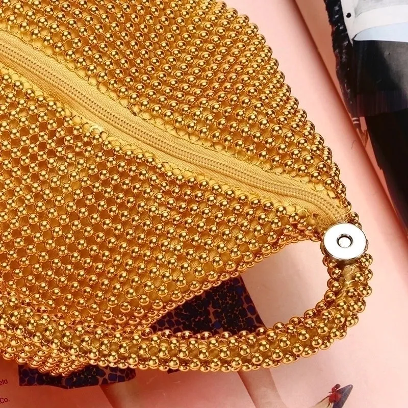 Black Gold Silver Solid Color Sequins Evening Bags