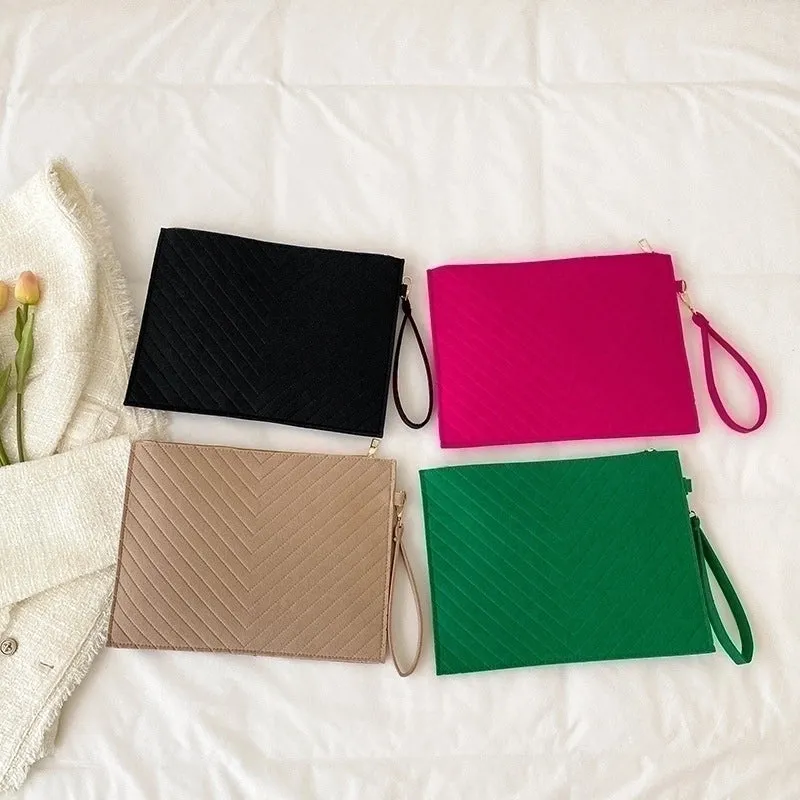 Black Khaki Green Nylon Plaid Square Evening Bags