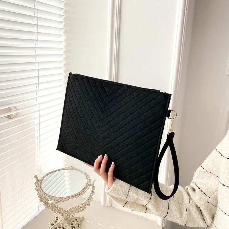 Black Khaki Green Nylon Plaid Square Evening Bags