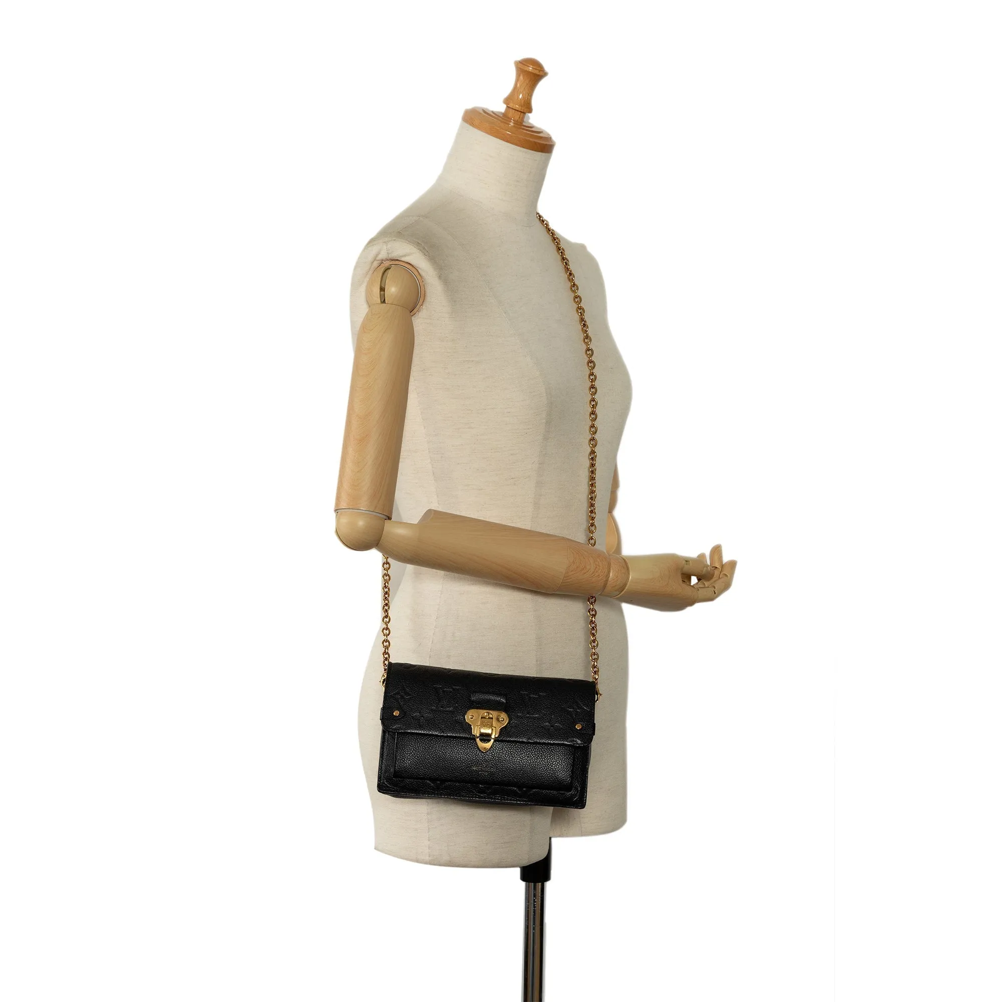 Black Louis Vuitton Monogram Empreinte Vavin Wallet on Chain Crossbody Bag
