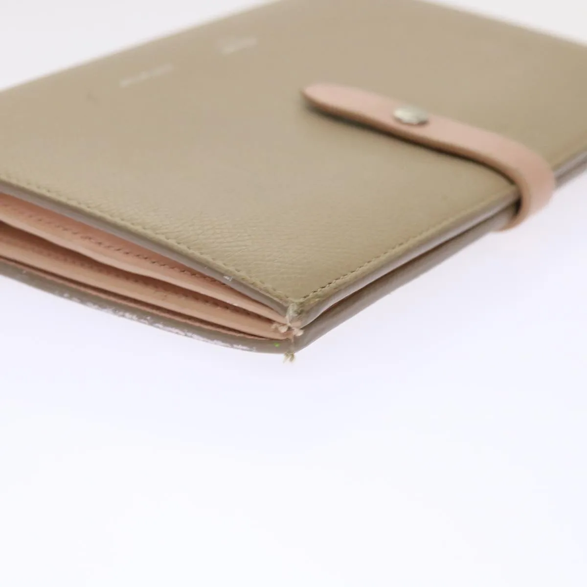 Celine Large Strap Wallet Leather Beige  ar9727B