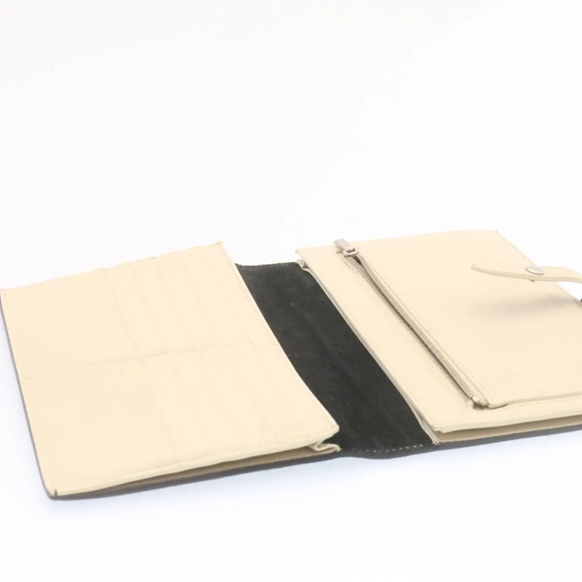 Celine Large Strap Wallet Leather Black  ai152