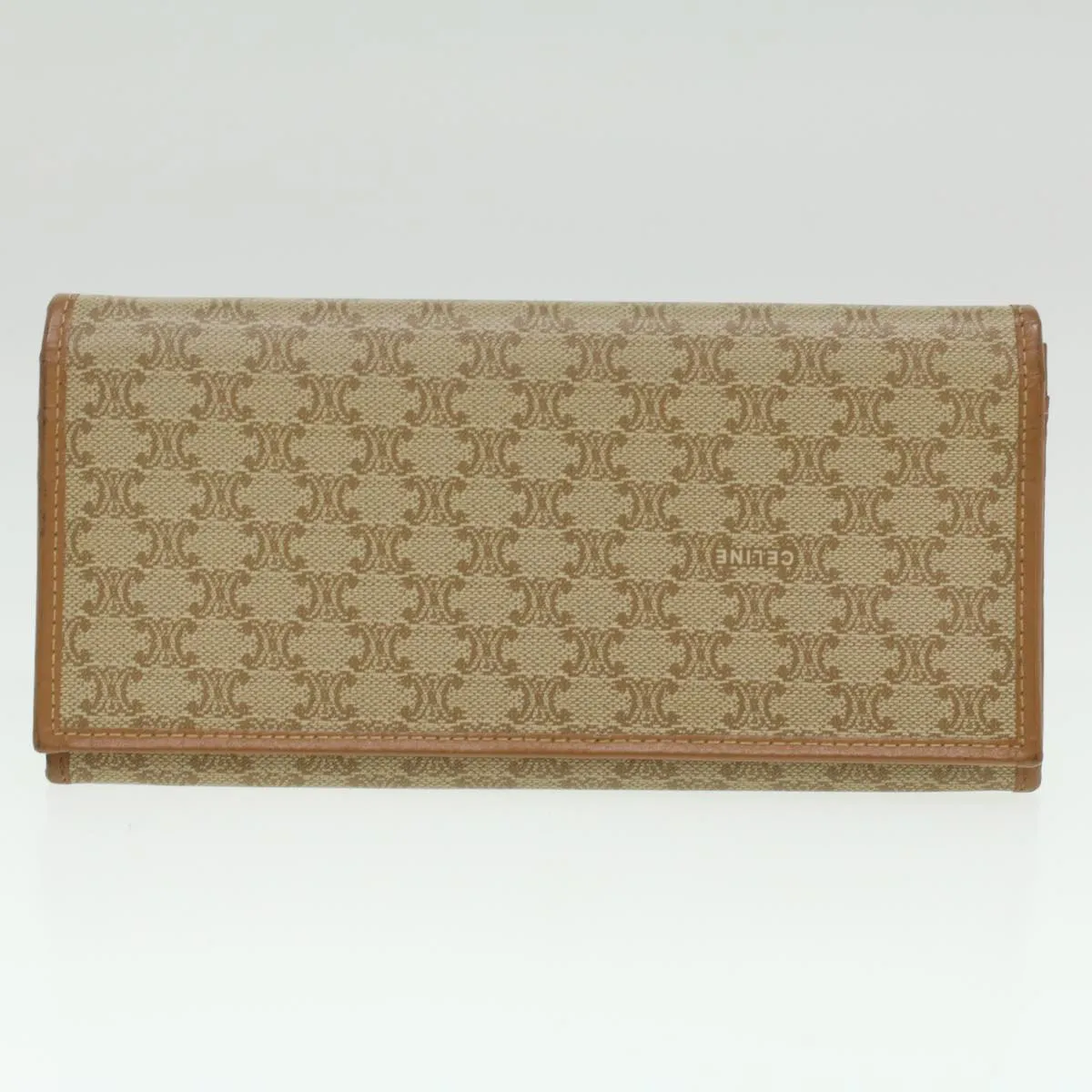 Celine Macadam Canvas Wallet PVC Leather 3Set Brown Beige  36792