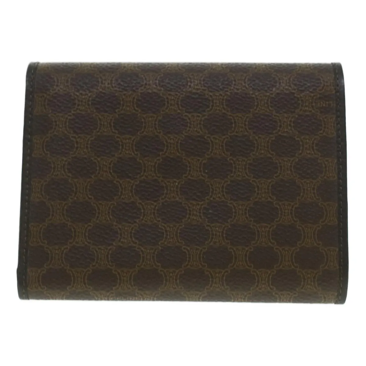 Celine Macadam Canvas Wallet PVC Leather Brown  37771