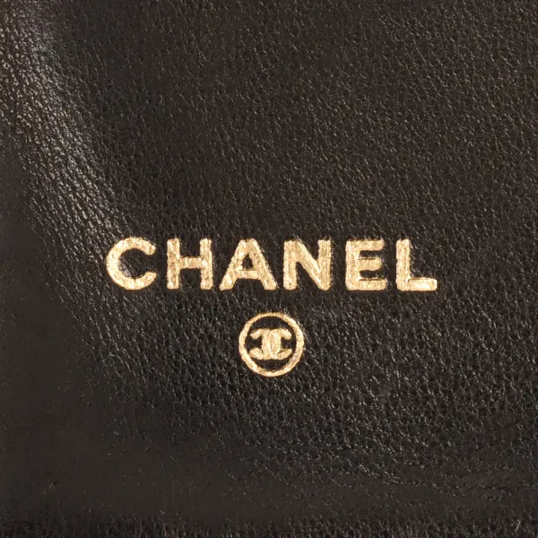 CHANEL Around 1995 Made Cc Mark Stitch Wallet Black