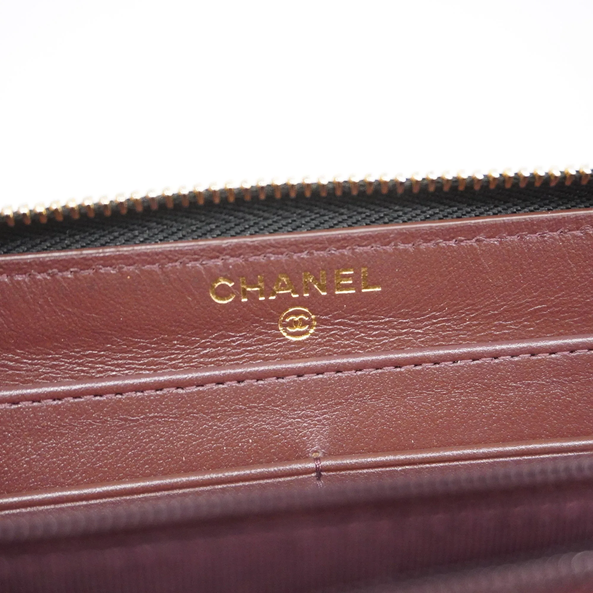 CHANEL   Matelasse Long Wallet Gold Hardware Caviar Leather Black