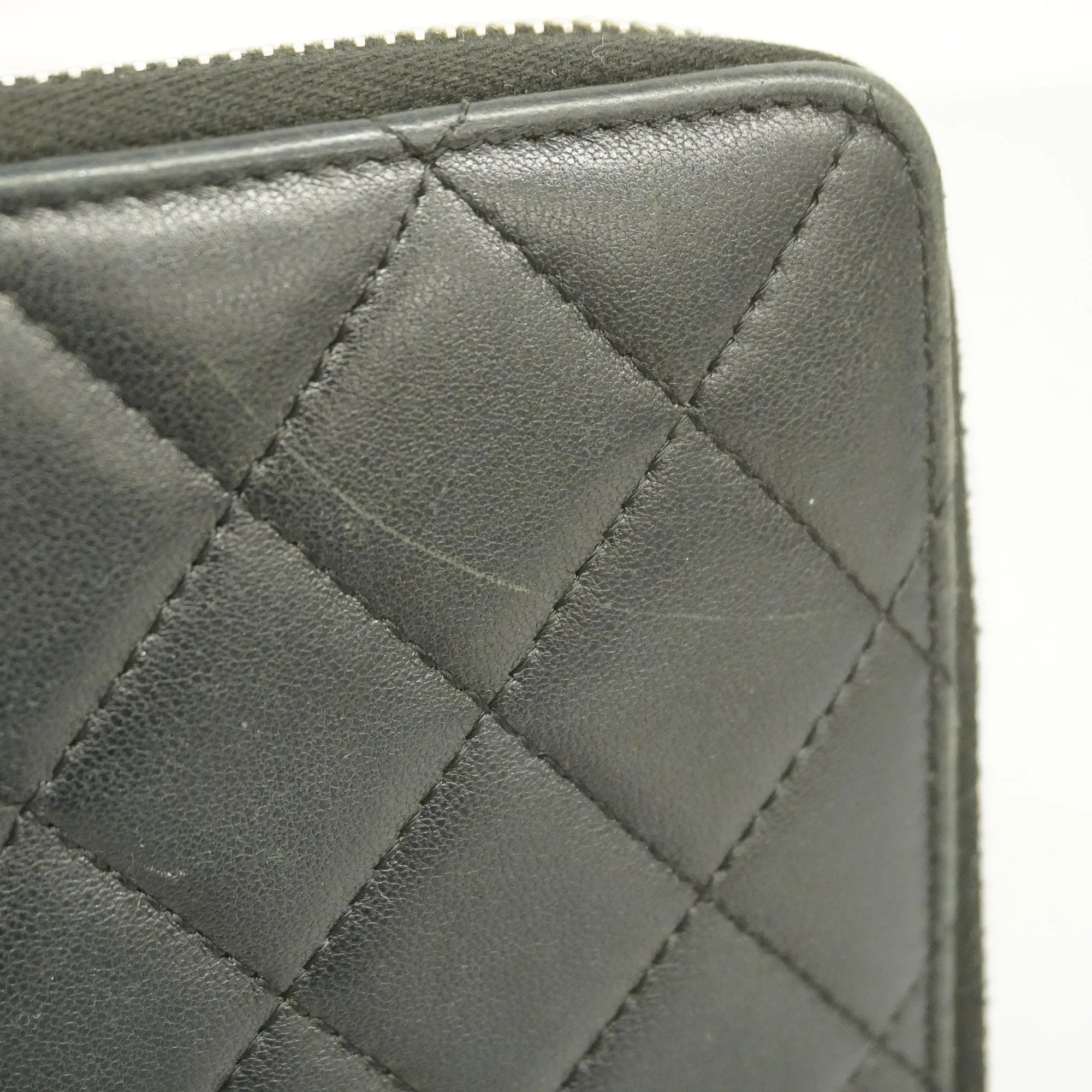 CHANEL   Matelasse Silver Metal Fittings Women's Lambskin Long Wallet