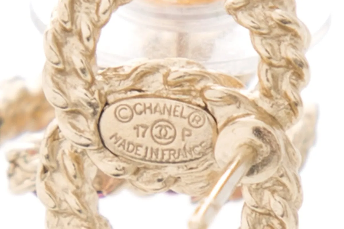 Chanel Pink "CC" Studded earrings