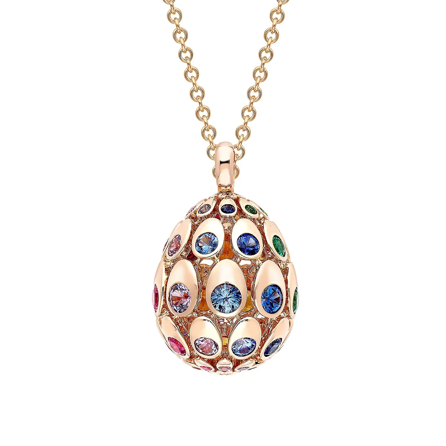 Cosmic Curve Rainbow Egg Pendant