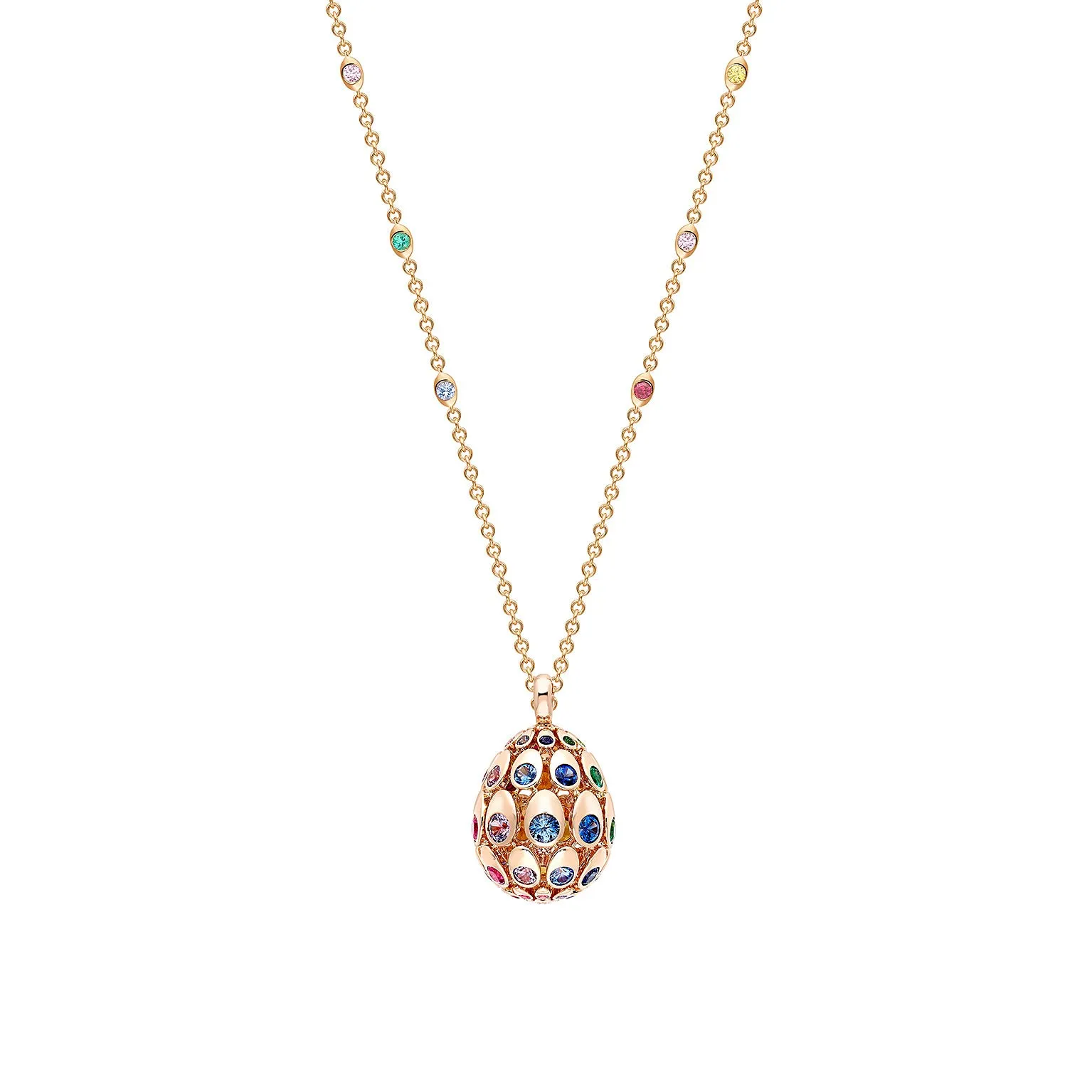 Cosmic Curve Rainbow Egg Pendant