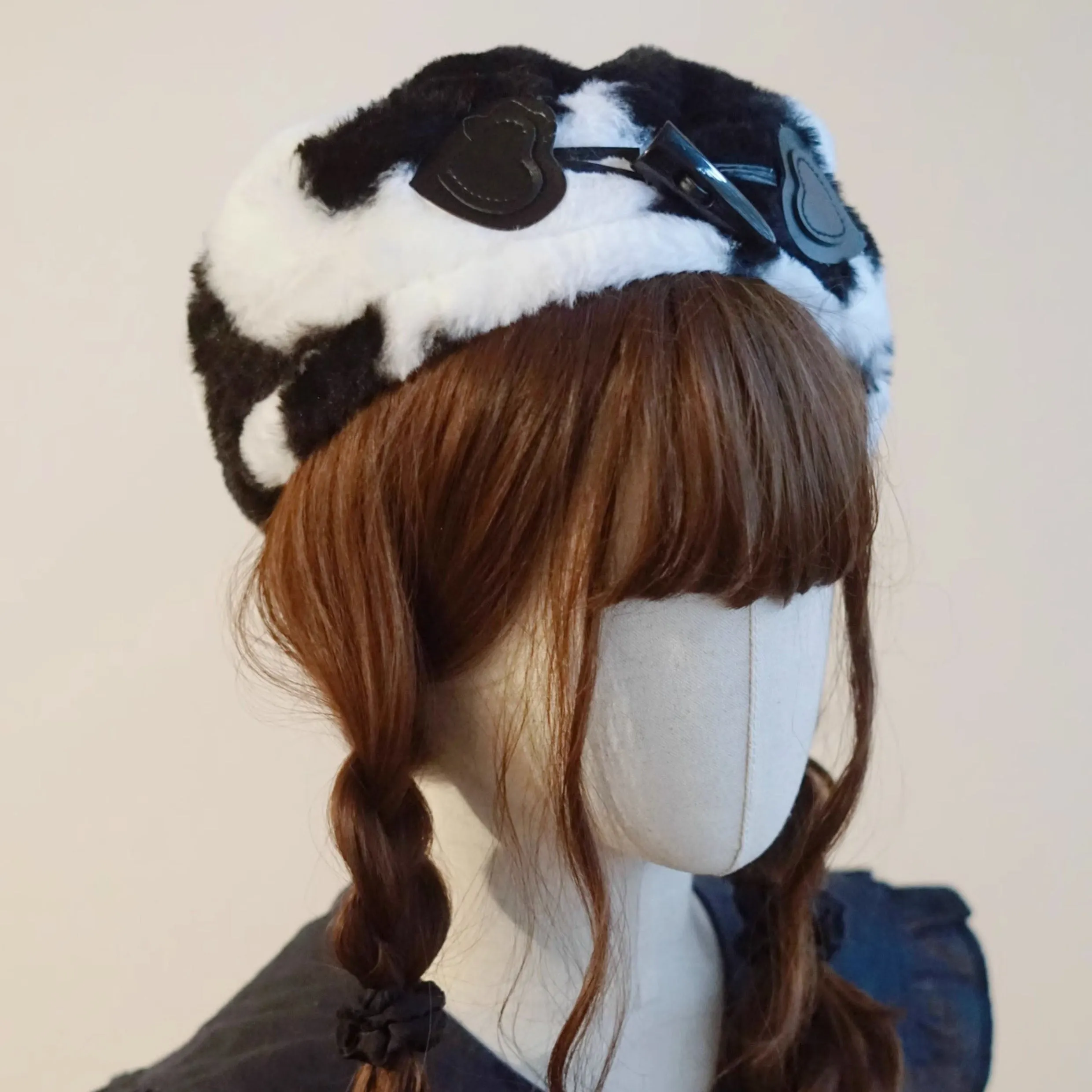 Cow Pattern Plush Beret