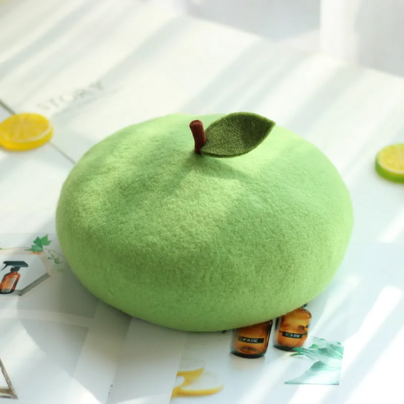 Creative Green Apple Beret