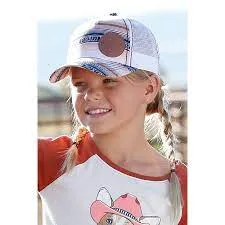 Cruel Girl's Mesh Back Striped Trucker Cap - Peach