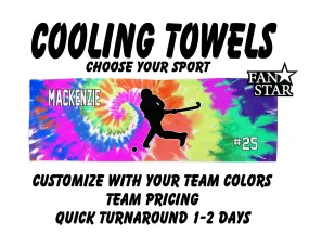 Field Hockey Cooling Towel with Tie Dye Background
