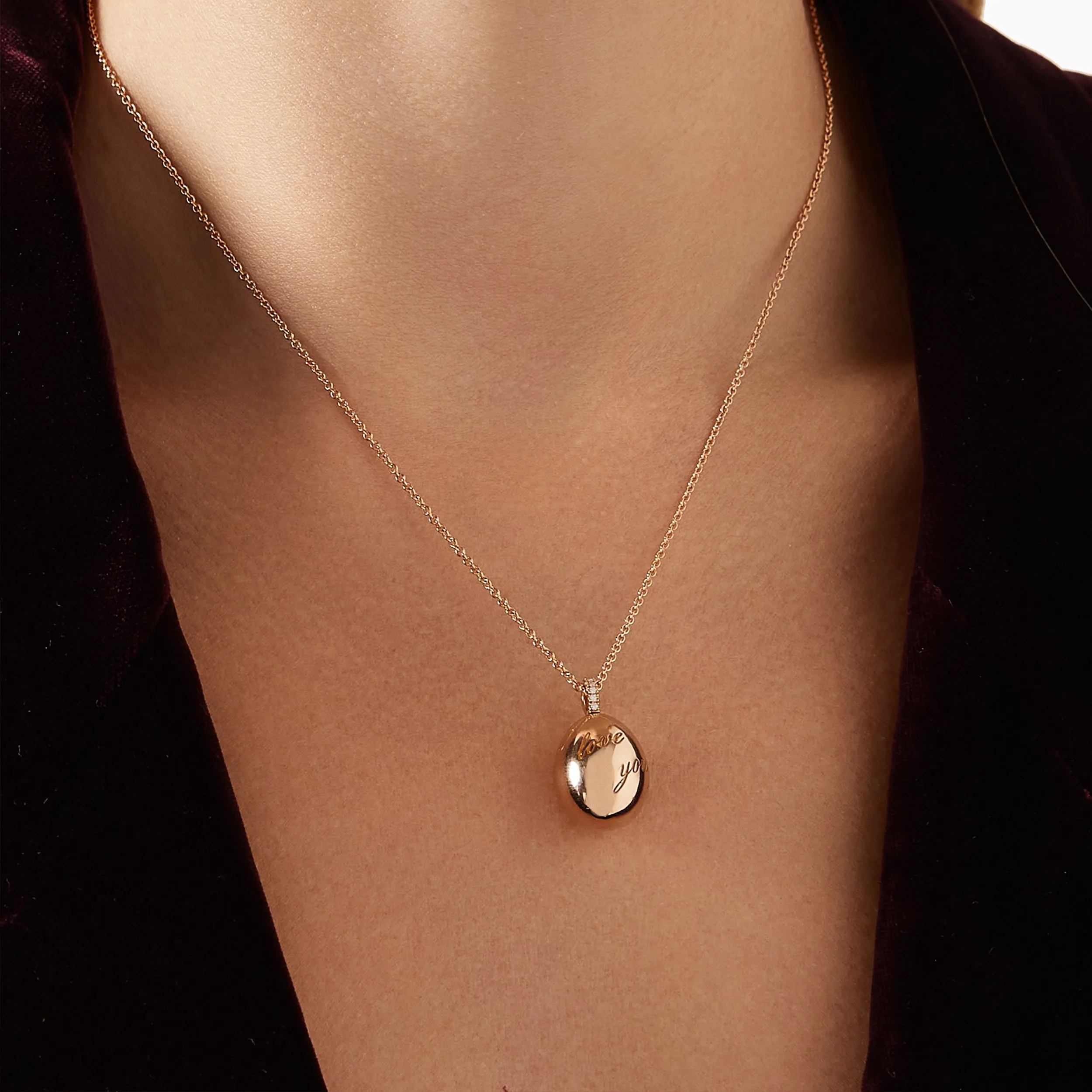 I Love You Egg Pendant