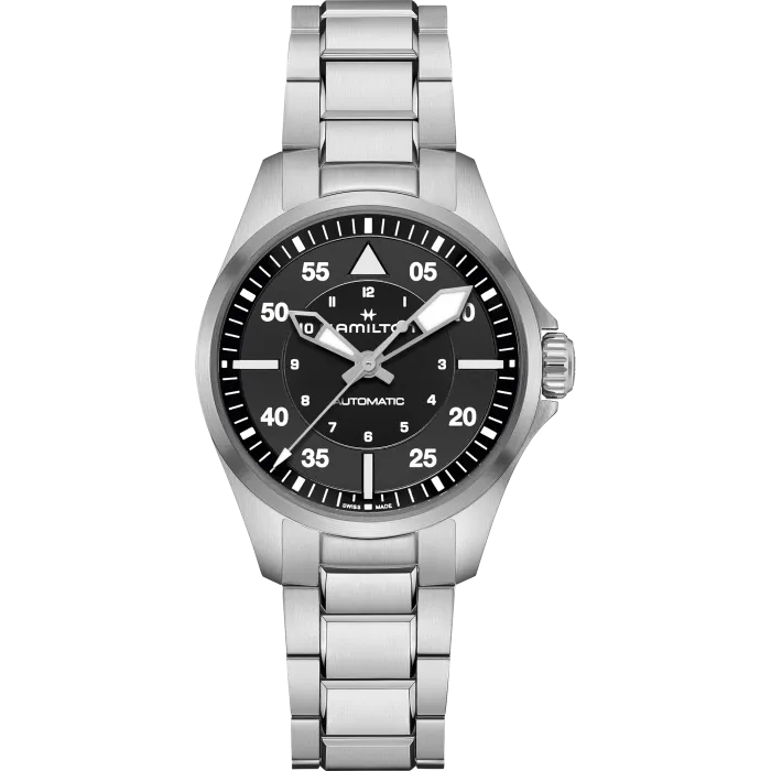 Khaki Aviation Pilot Auto Gents Watch, 36mm - H76215130