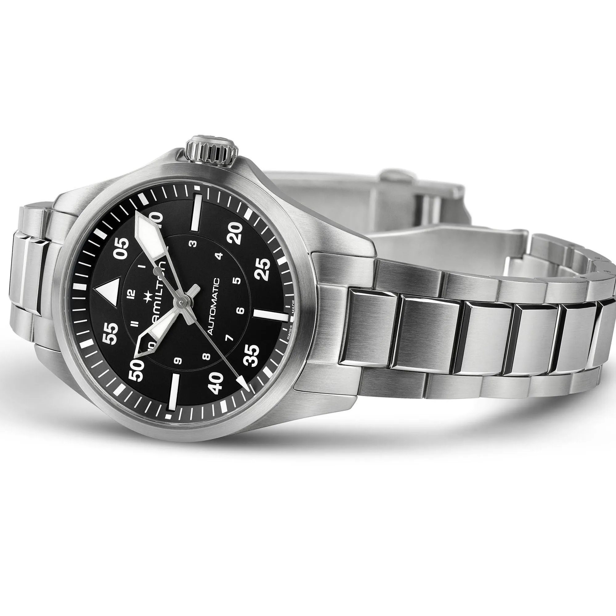 Khaki Aviation Pilot Auto Gents Watch, 36mm - H76215130