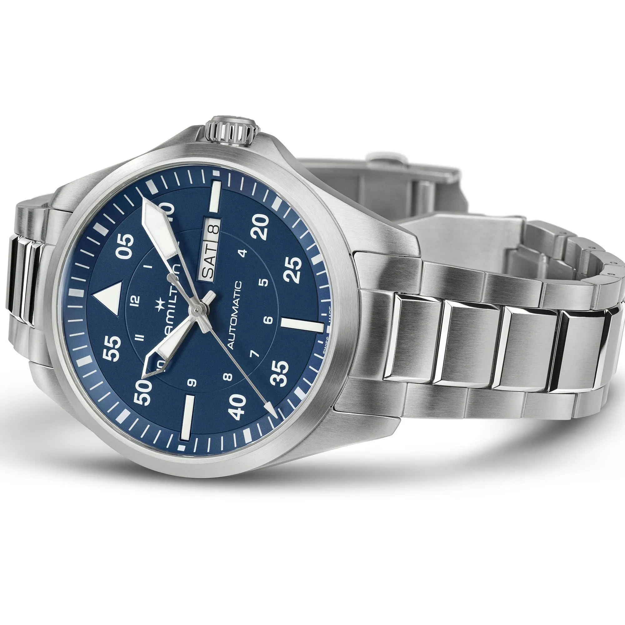Khaki Aviation Pilot Day Date Auto Gents Watch, 42mm - H64635140