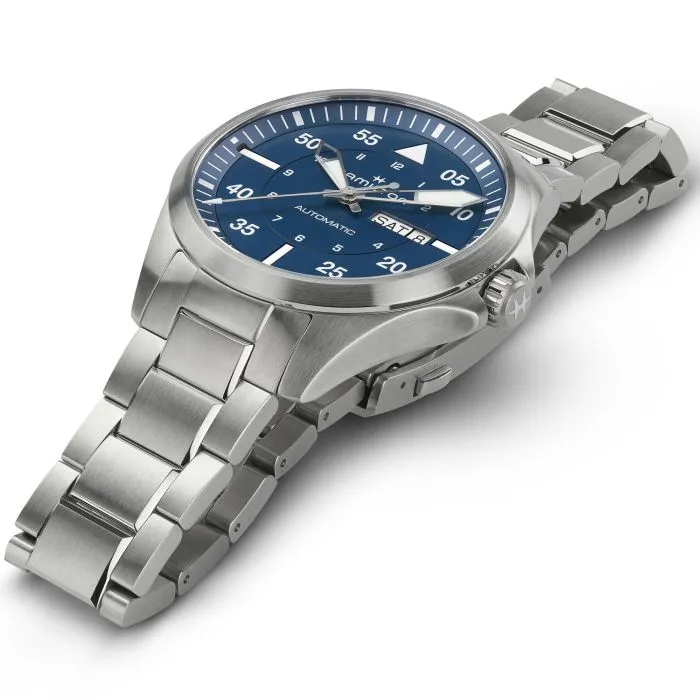 Khaki Aviation Pilot Day Date Auto Gents Watch, 42mm - H64635140