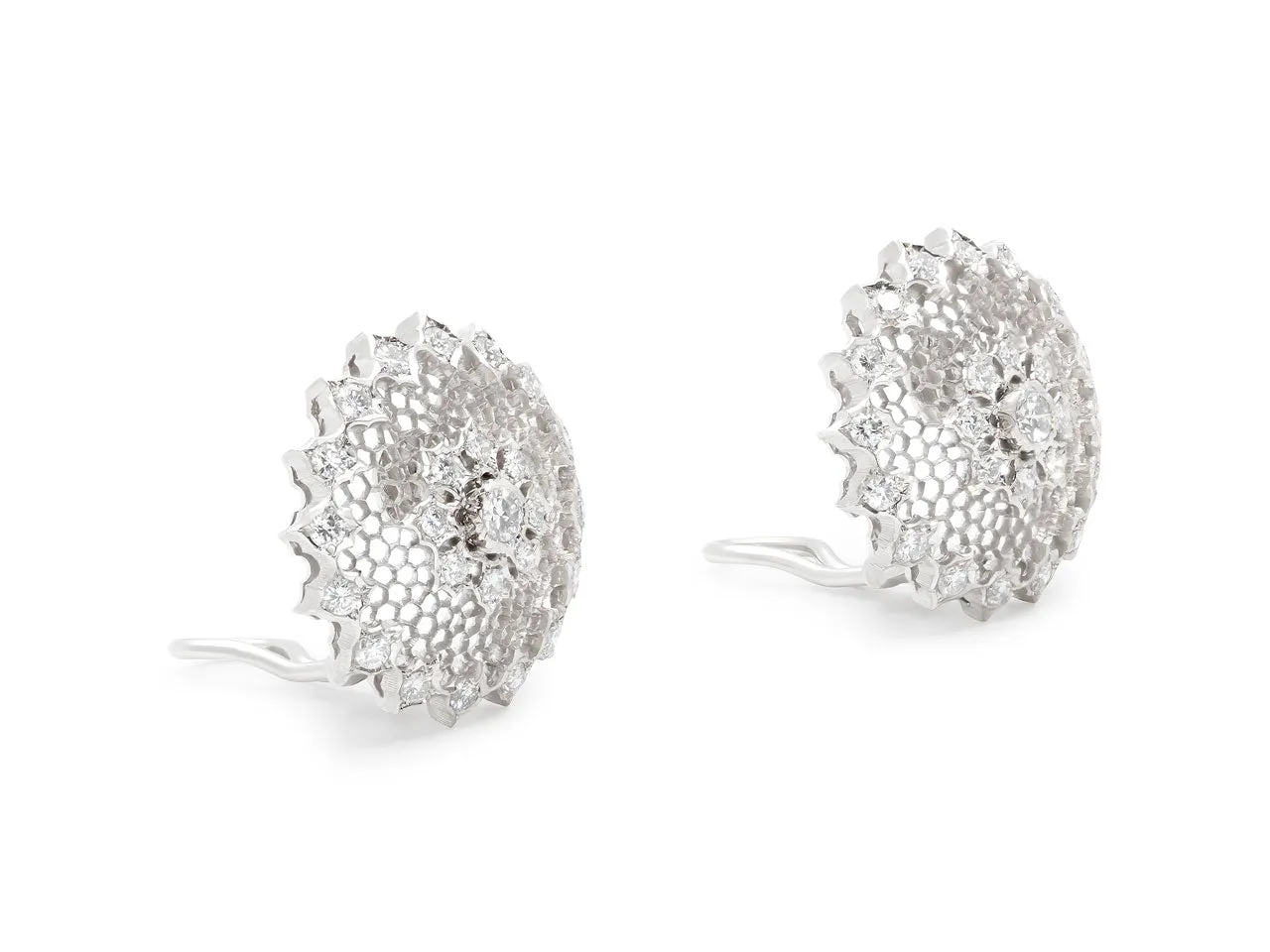 M. Buccellati 'Tulle' Diamond Earrings in 18K White Gold