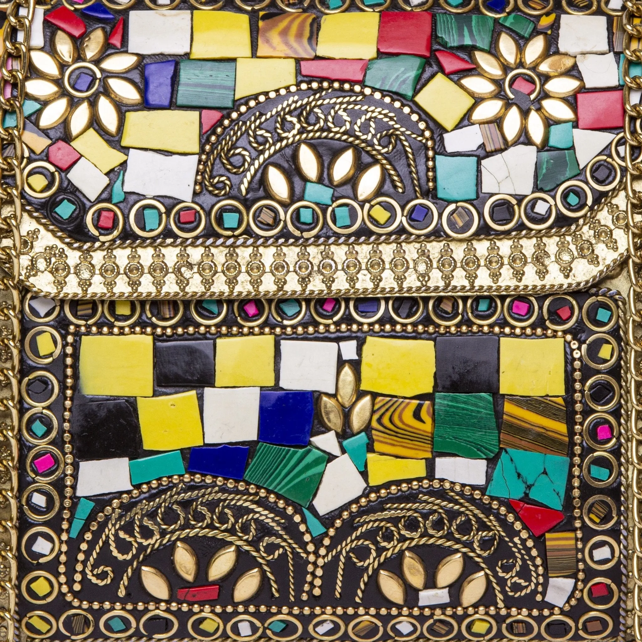 Multi Colour Evening Metal Clutch