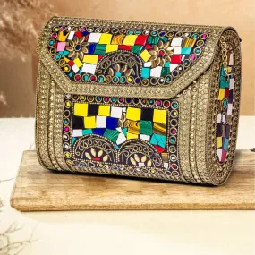 Multi Colour Evening Metal Clutch