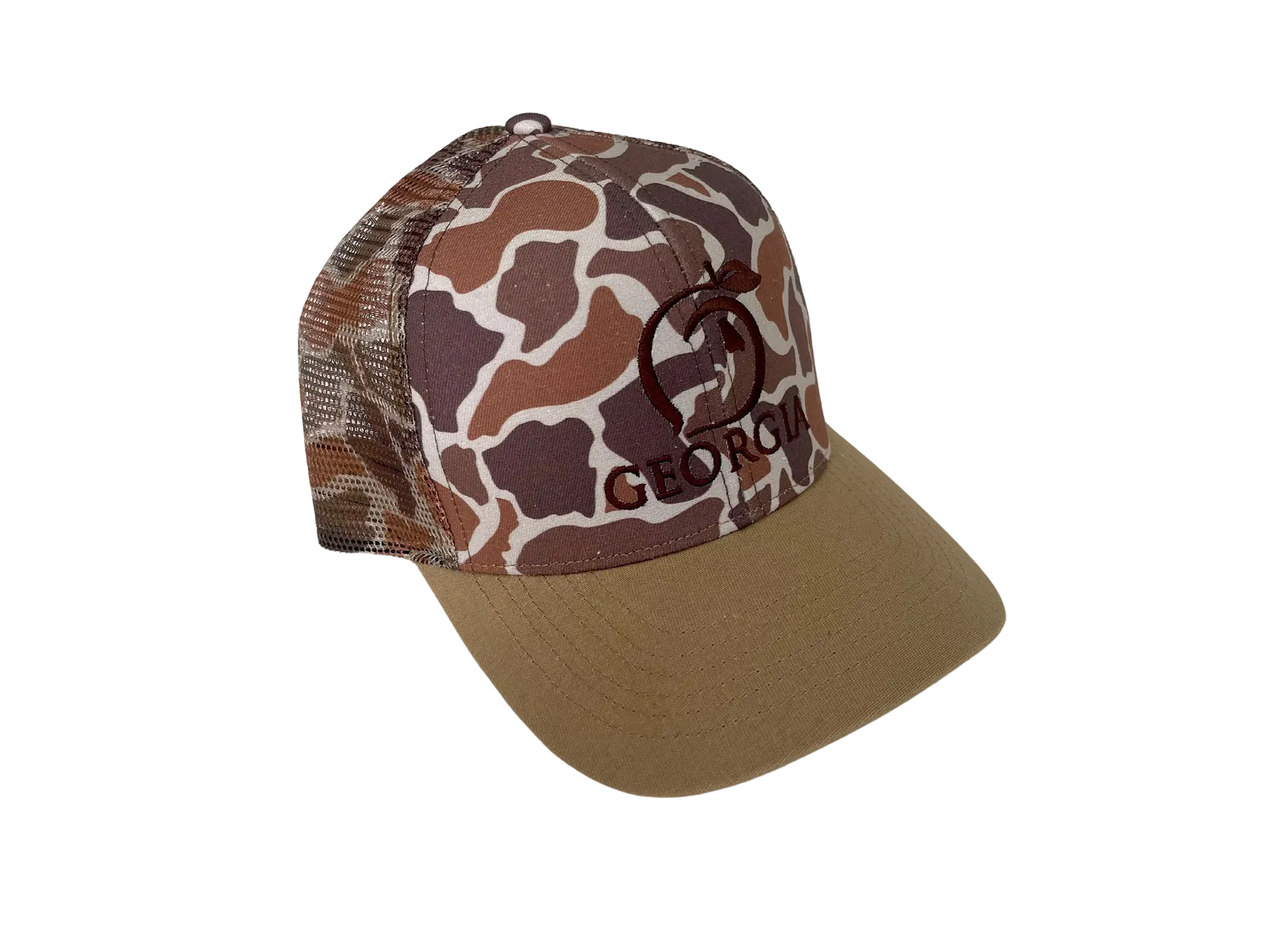 Old School Camo & Tan Mesh Back Trucker Hat