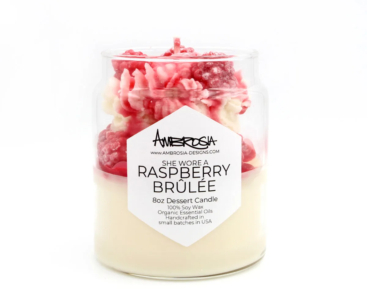 She Wore a Raspberry Brûlée Dessert Candle