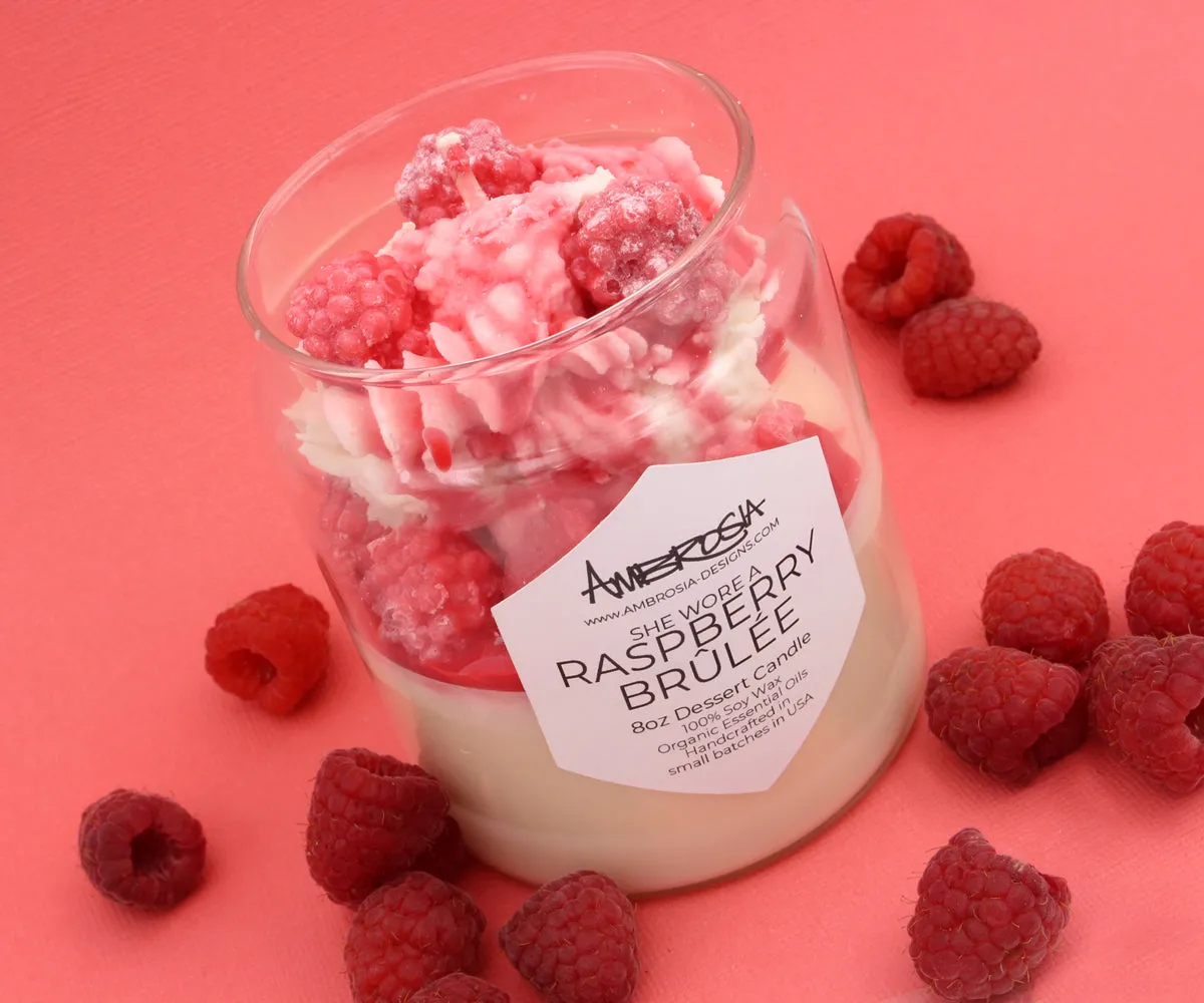 She Wore a Raspberry Brûlée Dessert Candle