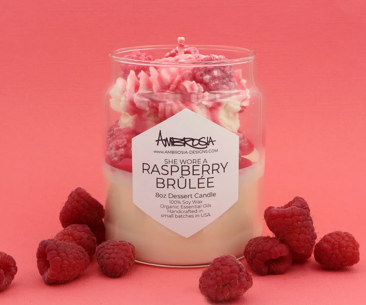 She Wore a Raspberry Brûlée Dessert Candle