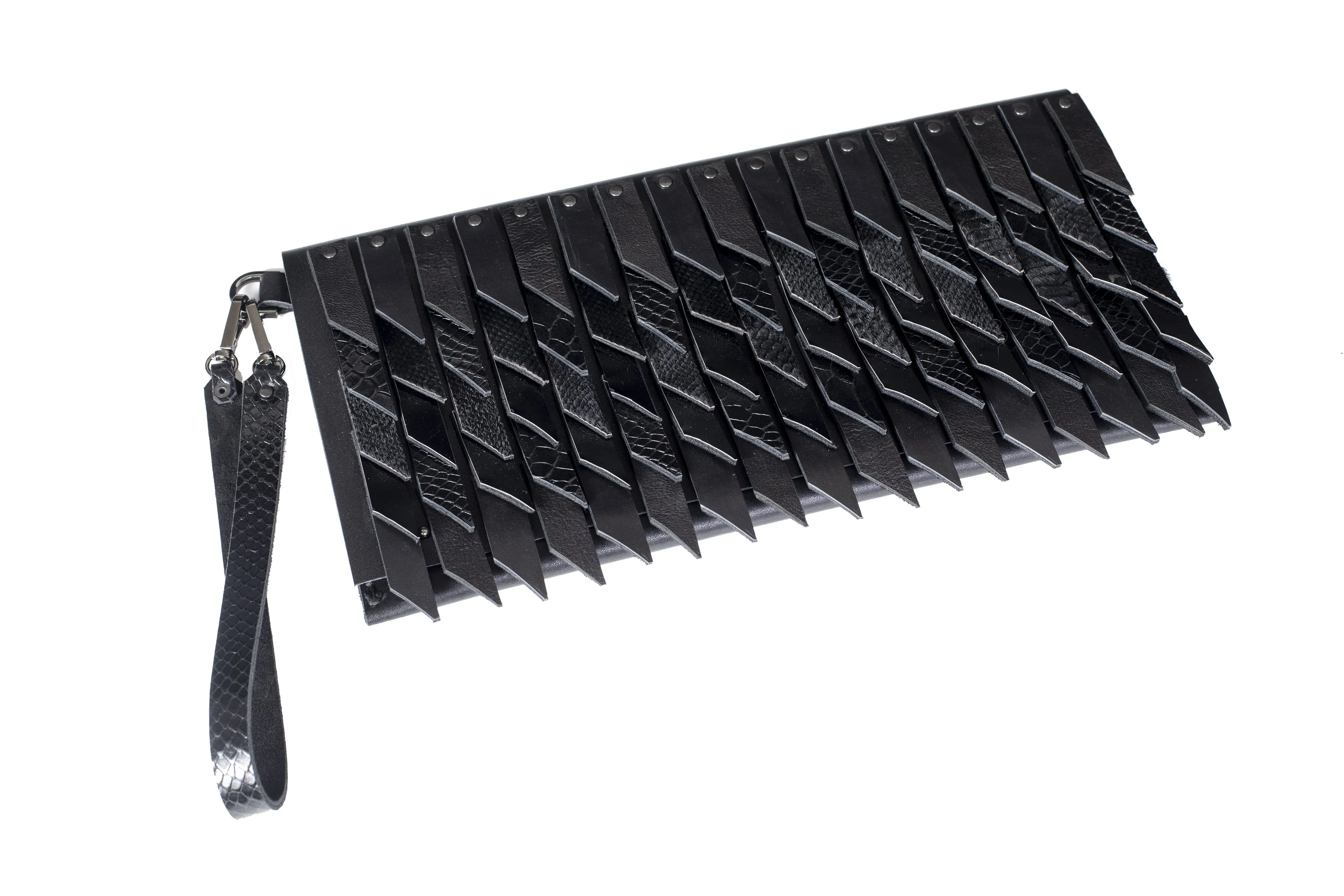 The Domino Black Clutch Bag