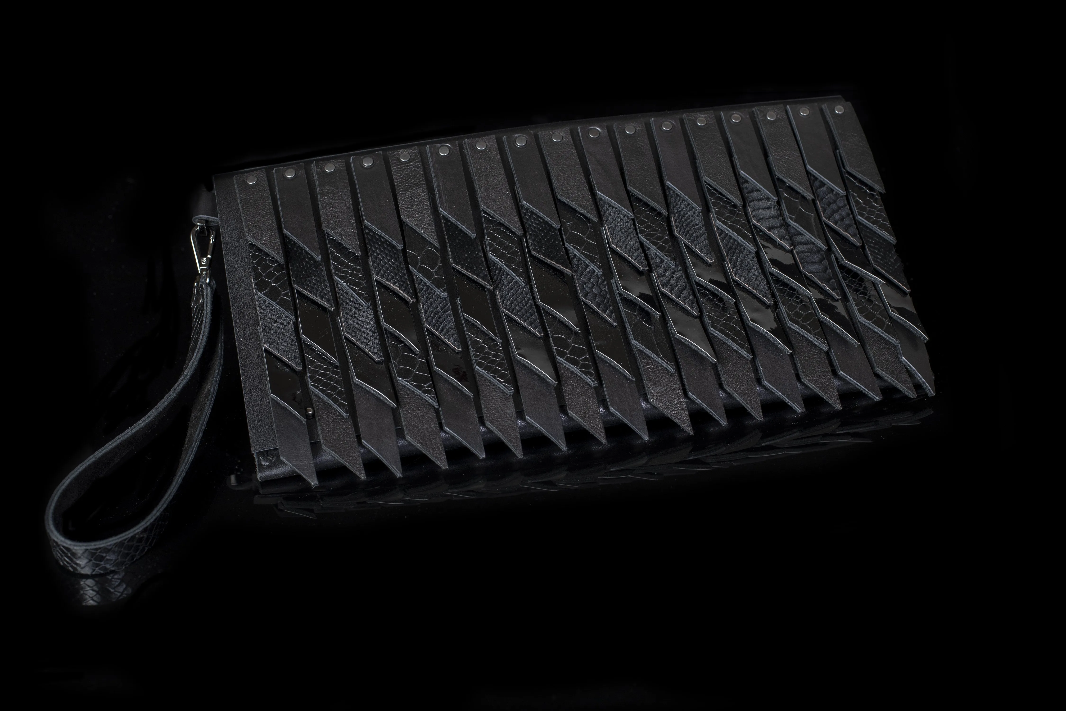 The Domino Black Clutch Bag