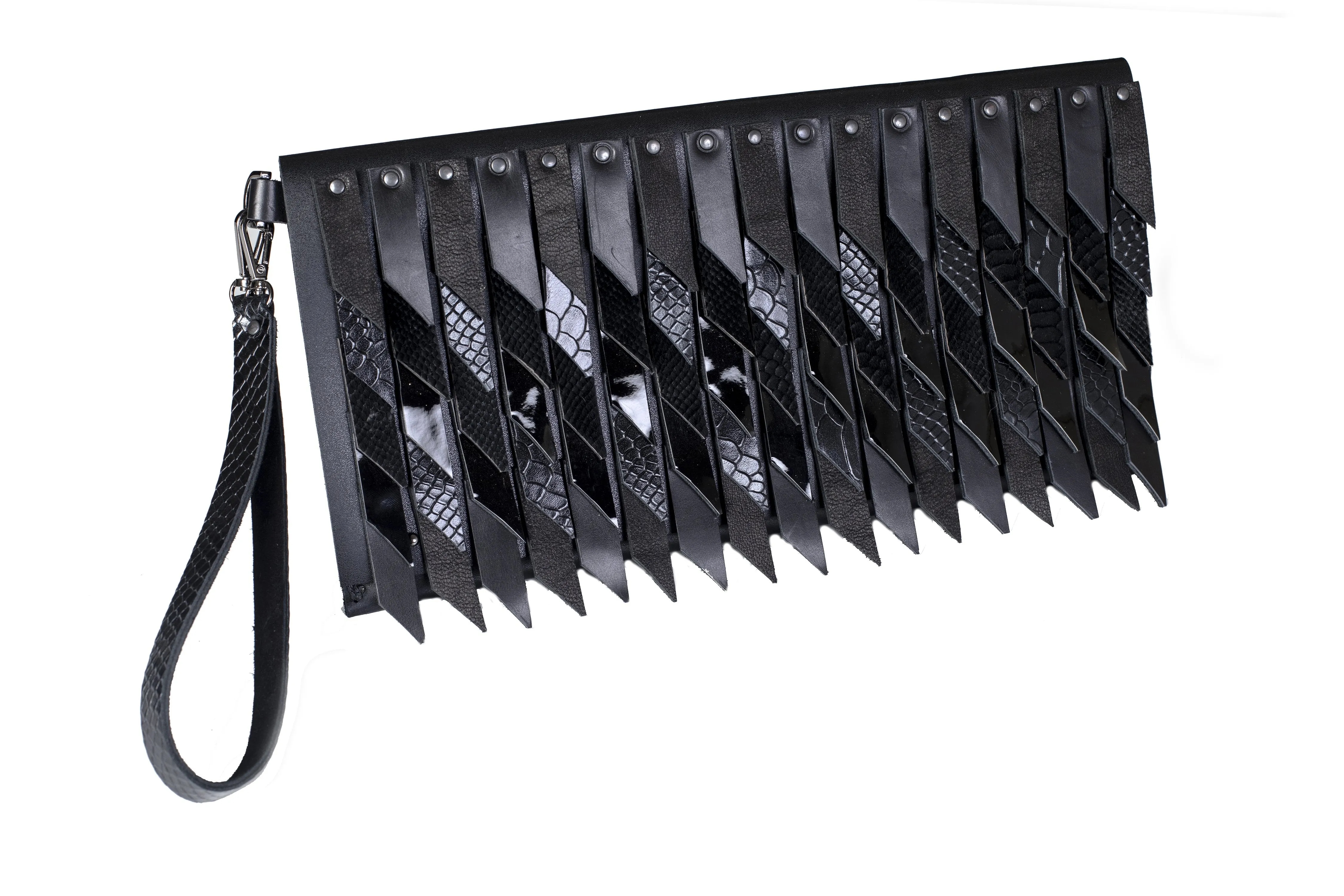 The Domino Black Clutch Bag