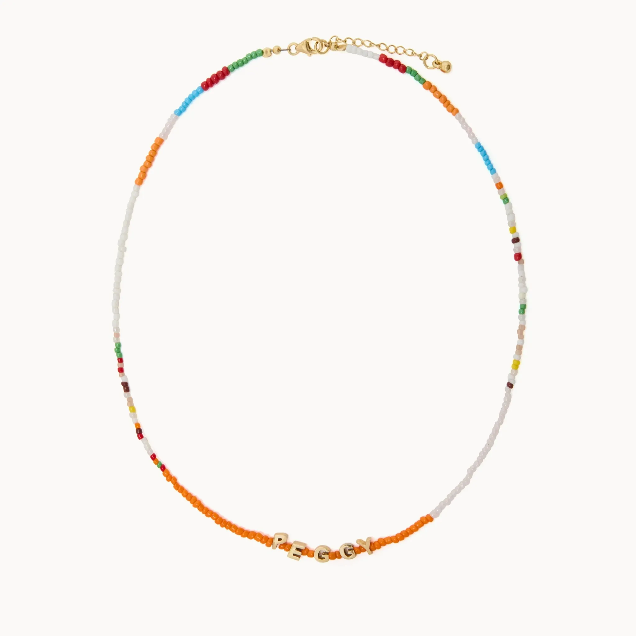 Tiny Dancer Beaded Initials Necklace - Blue