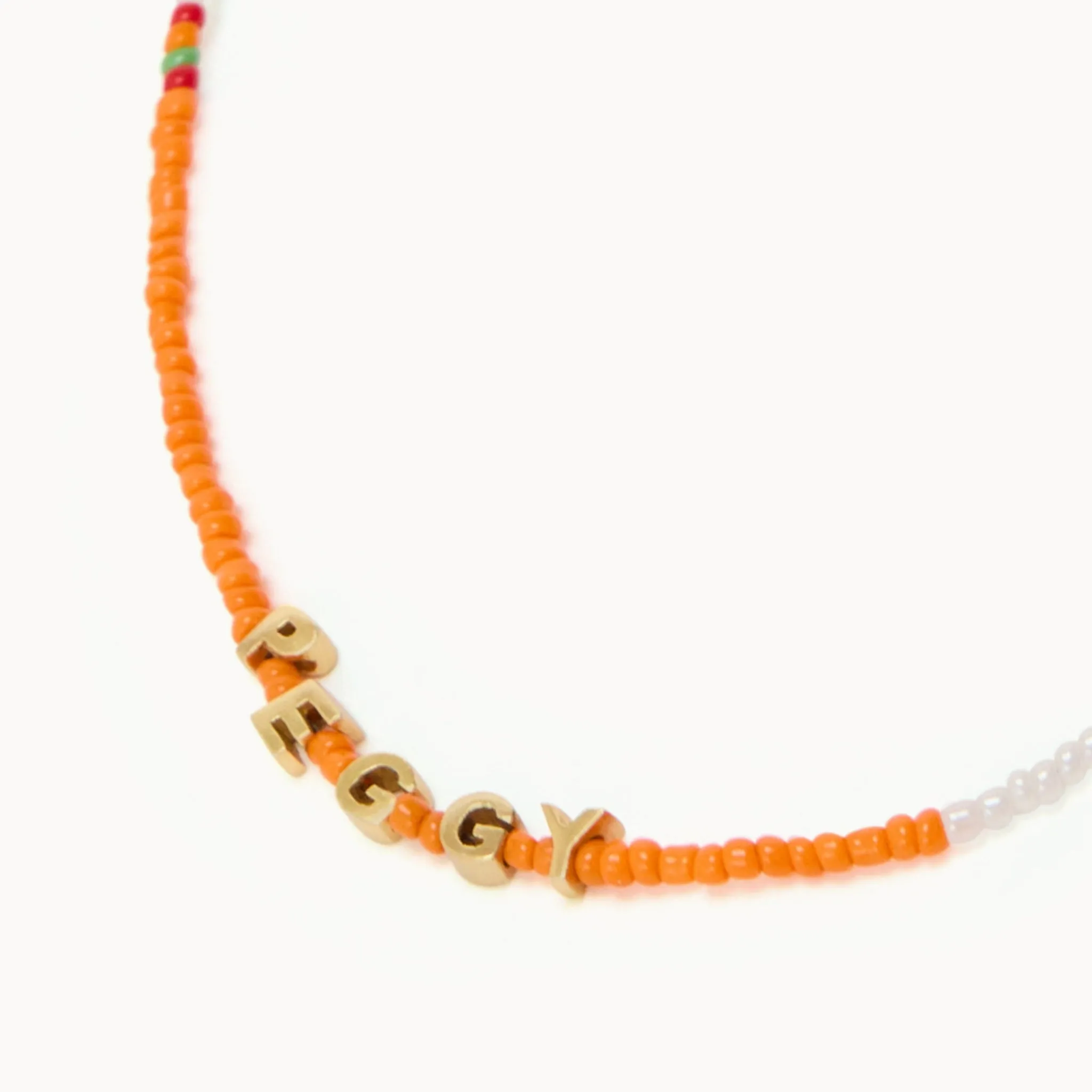 Tiny Dancer Beaded Initials Necklace - Blue